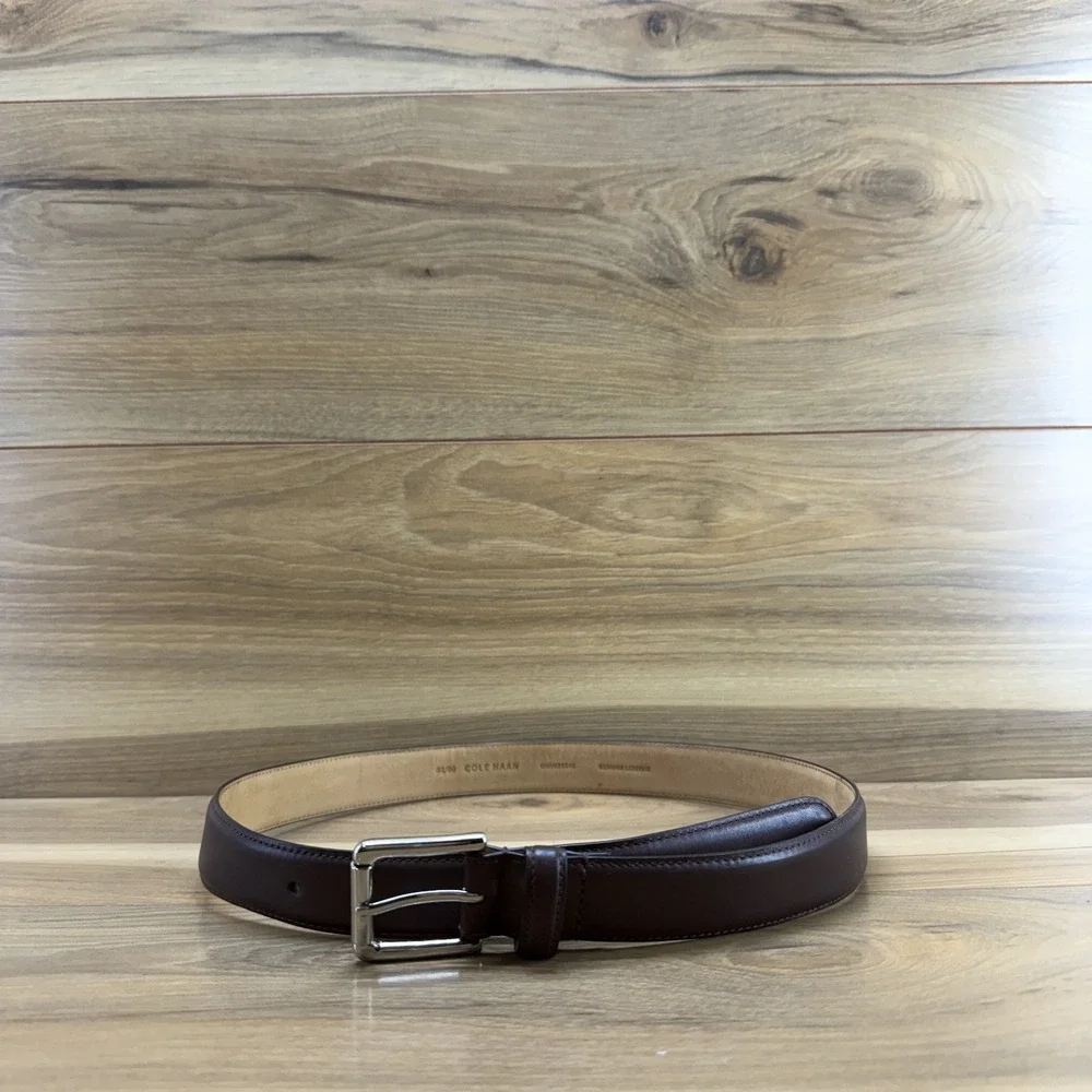Cole Haan Mens Belt Size 32/80 Brown Leather Business Casual Everyday